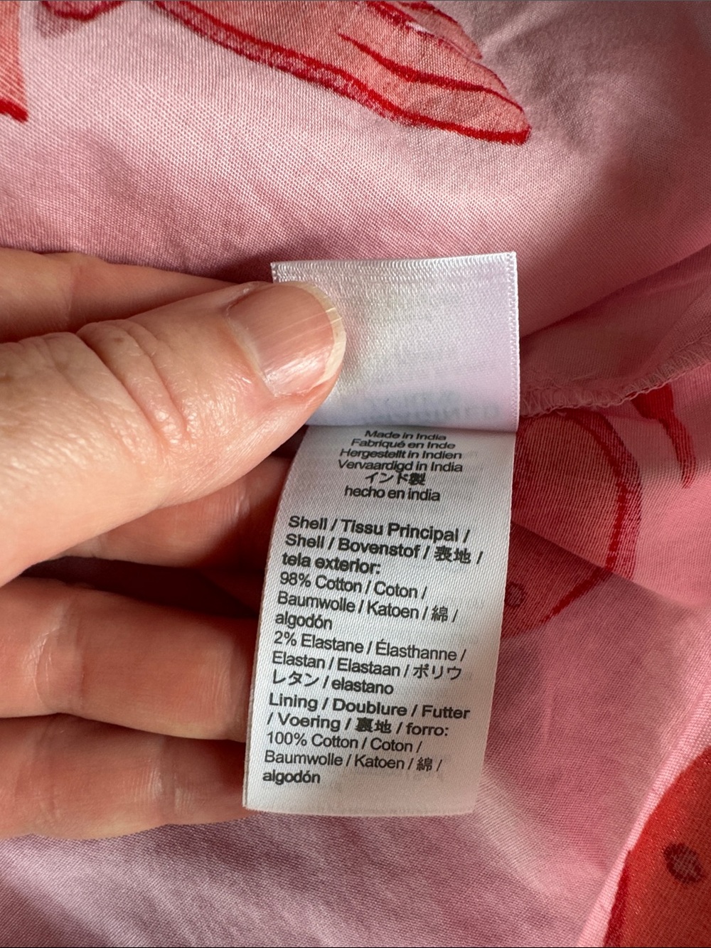 J Crew cotton tiered pink and red lobster midi dress size 4 - Picture 11 of 11